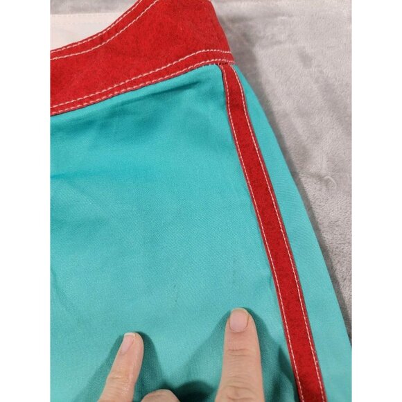 American Fighter Board Shorts Adult Size 36x11 Red Turquoise Green Casual Men's‎ - Picture 5 of 7